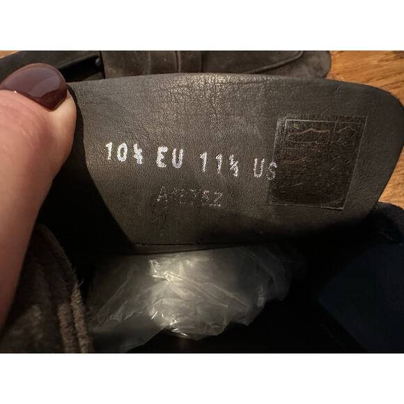 Zegna Men's L'Asola Suede Penny Loafer Charcoal Size 11.5 NWOB $1000 Designer - Picture 8 of 10